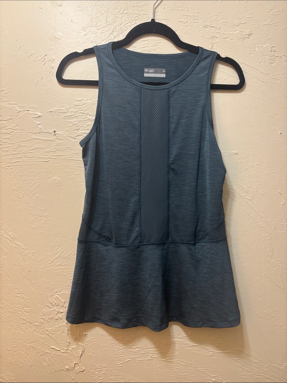 Lija Slate Blue Mesh-Panel Athletic Tank